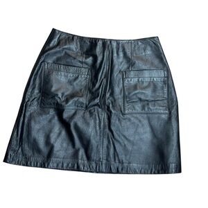 Avanti Collection Black Leather Mini Skirt Size 12